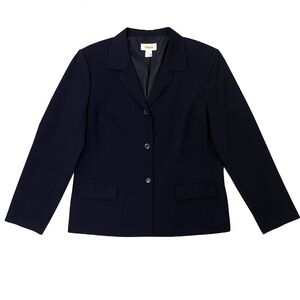 Talbots Women’s Navy Blazer Size 18 | 100% Wool | Made in Japan